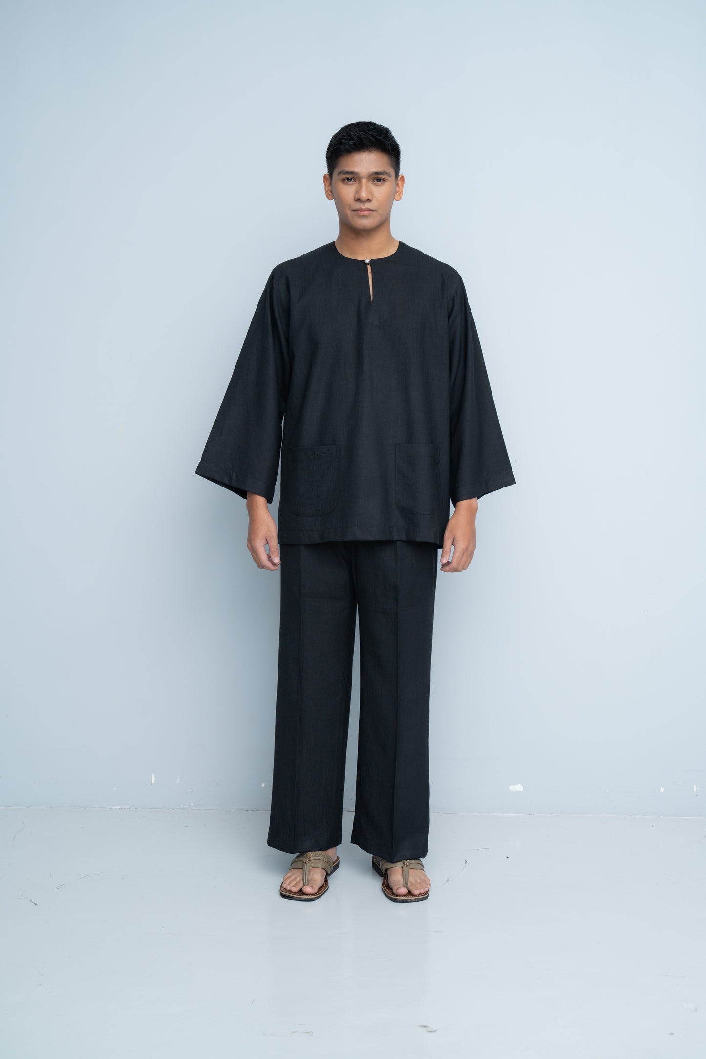 Baju Melayu Cotton Linen - Black