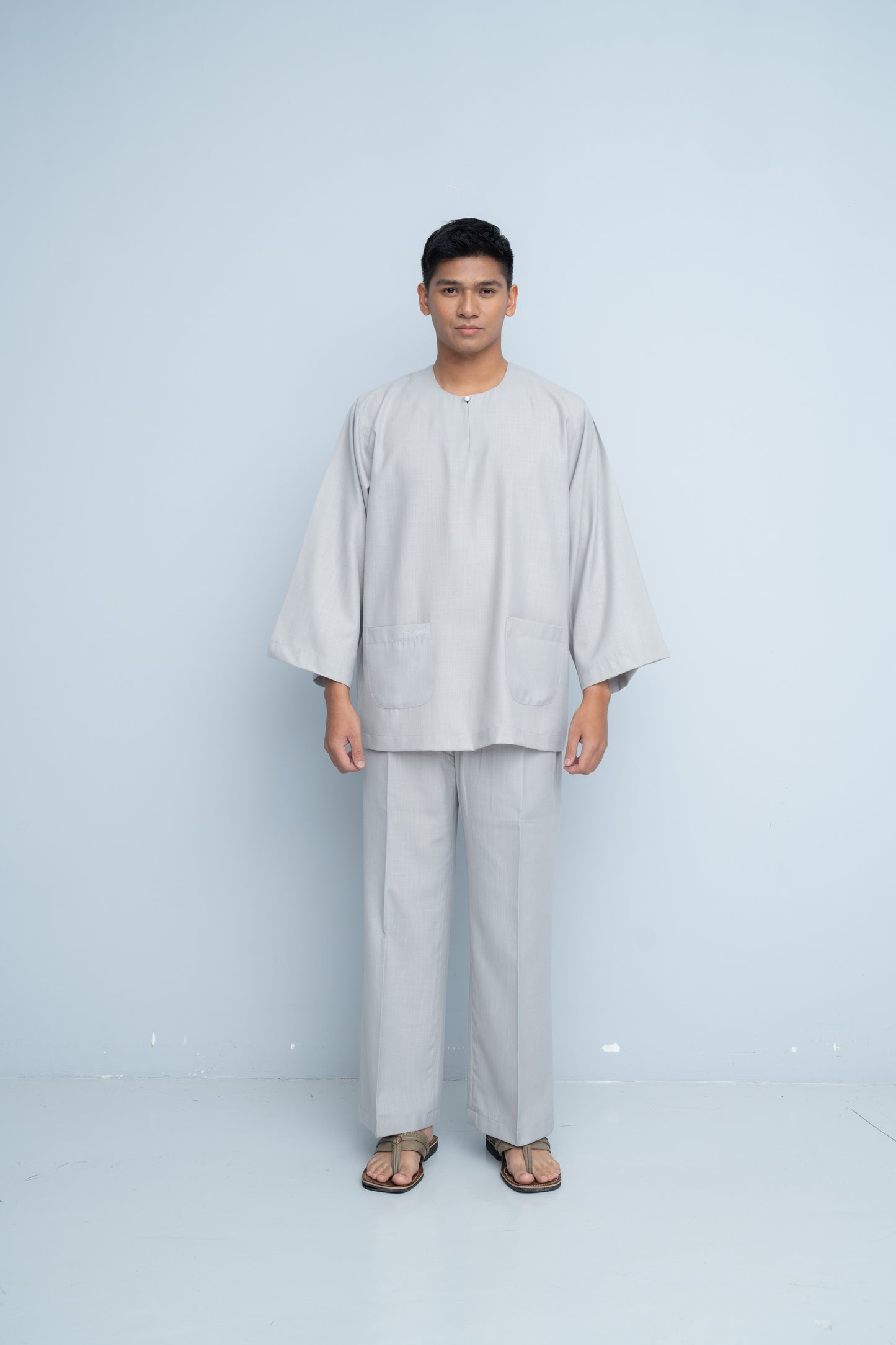 Baju Melayu Cotton Linen - Grey