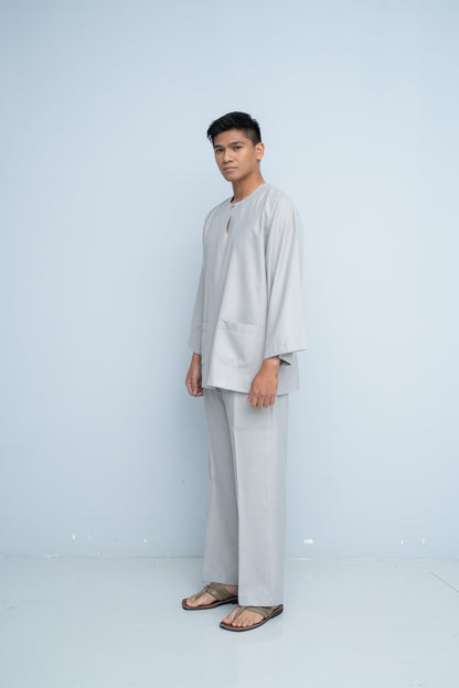 Baju Melayu Cotton Linen - Grey