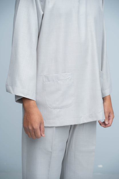 Baju Melayu Cotton Linen - Grey