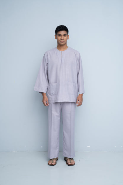 Baju Melayu Cotton Linen - Lavender Purple