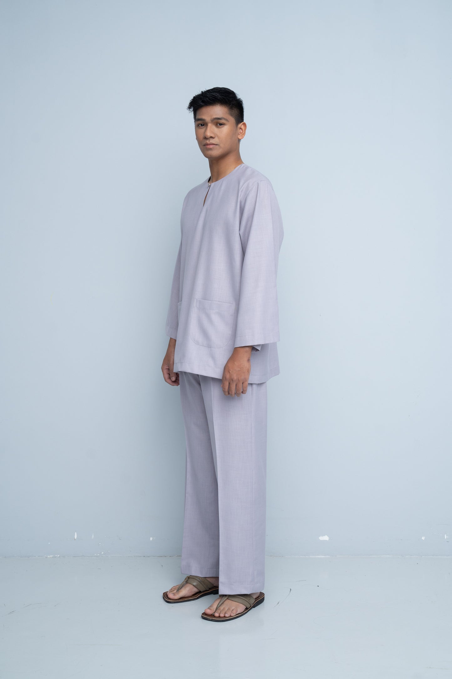 Baju Melayu Cotton Linen - Lavender Purple