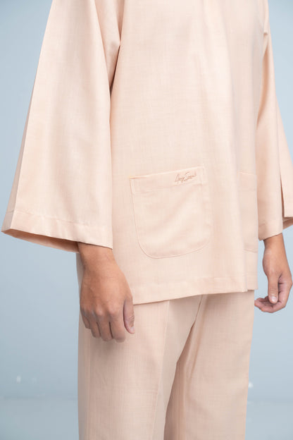 Baju Melayu Cotton Linen - Beige
