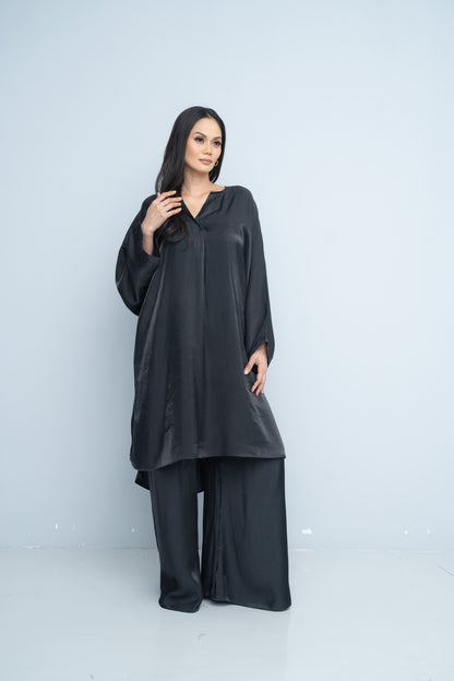 Tunic with Palazzo Pants - Black