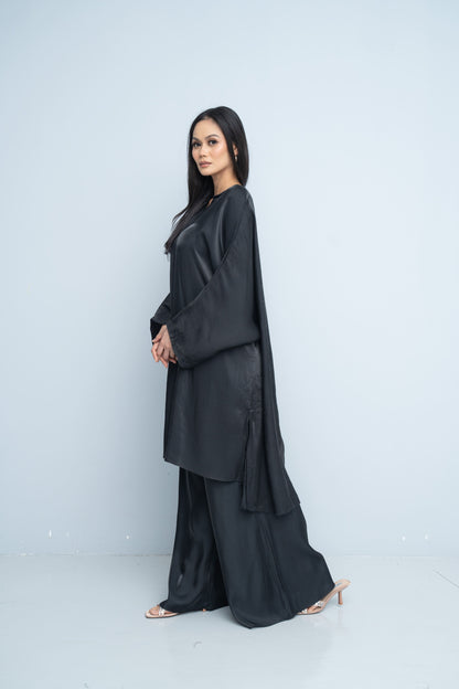 Tunic with Palazzo Pants - Black